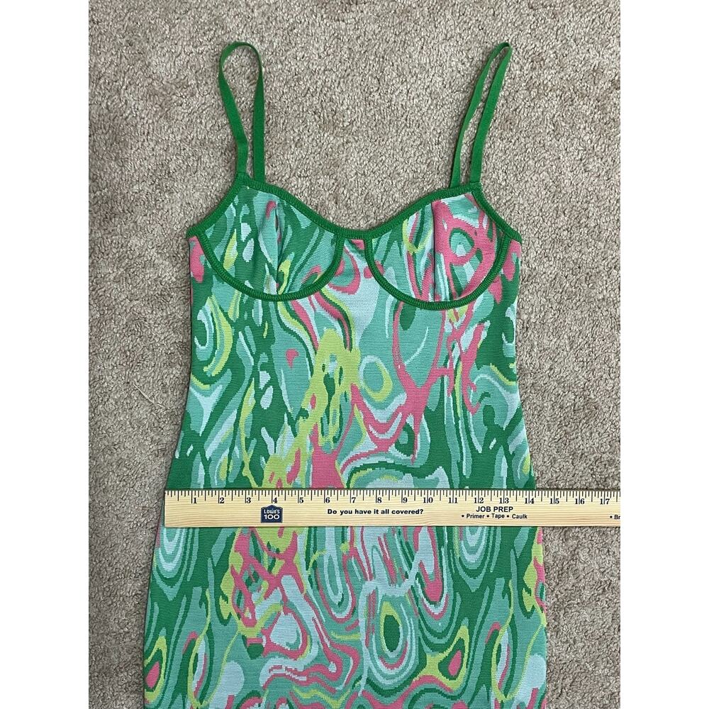 Zara Green Pink Multi Print Mini Dress - Picture 3 of 7